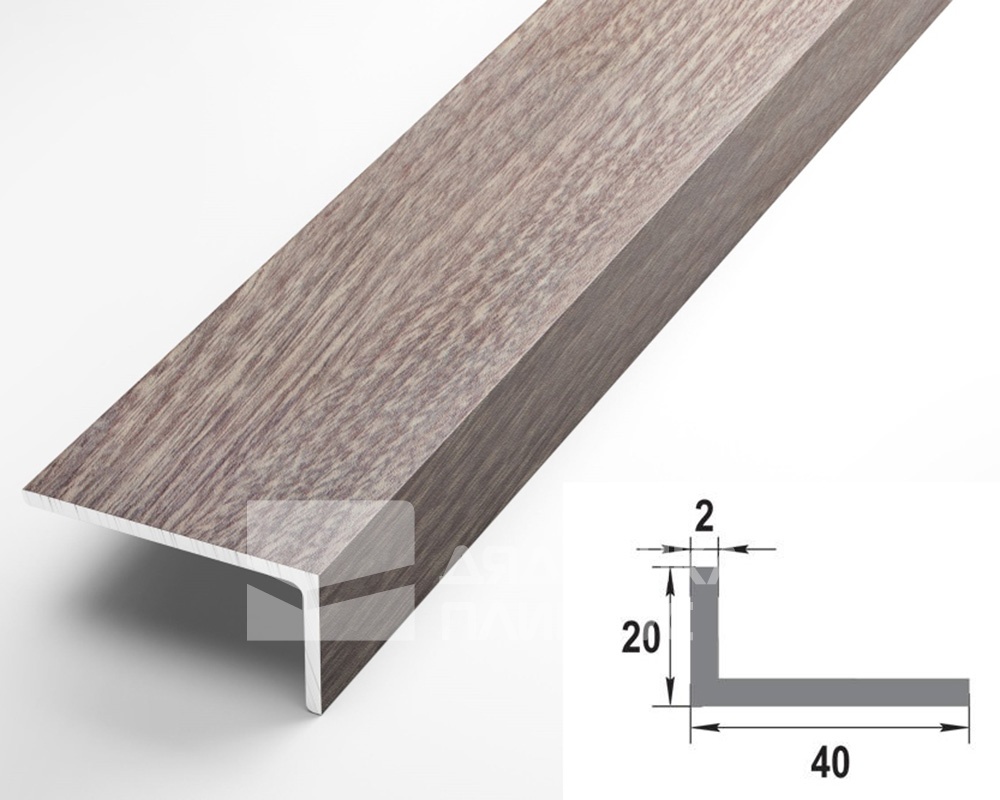 Угол декоративный 40х20 Уп 14-27.2700.545 Дуб дымчатый