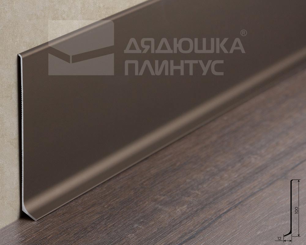 Плинтус алюминиевый Волшебная Палочка 100мм 3,0м Шампань матовая