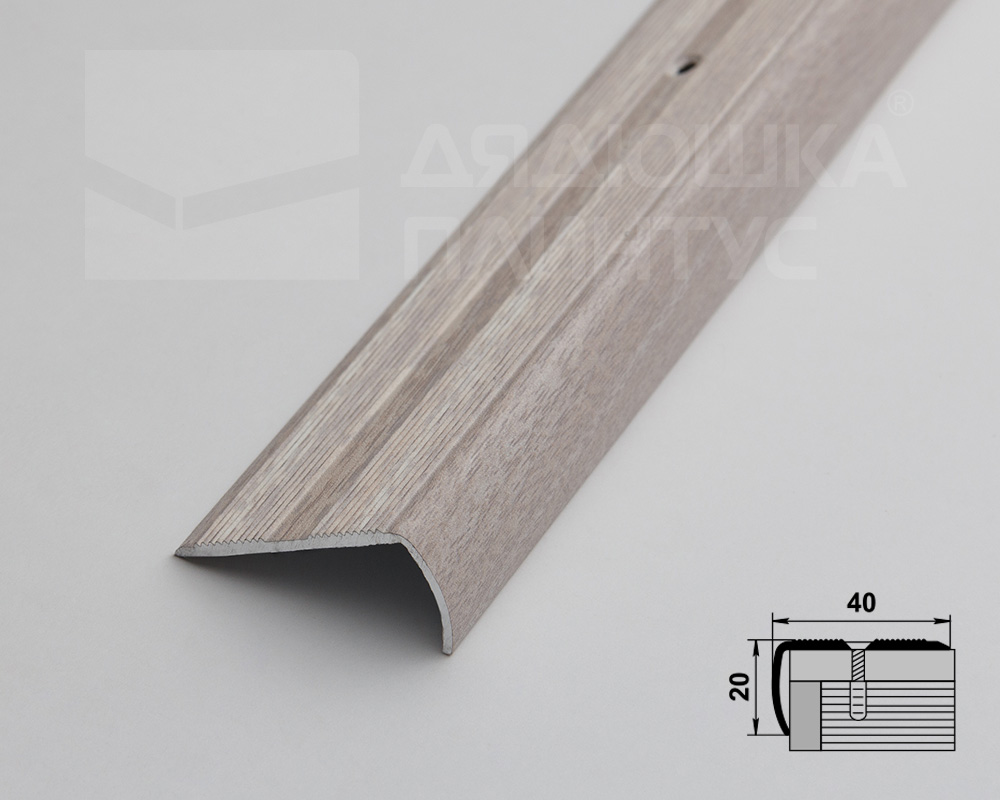 Порог угловой ПУ 06.900.106 Ясень белый