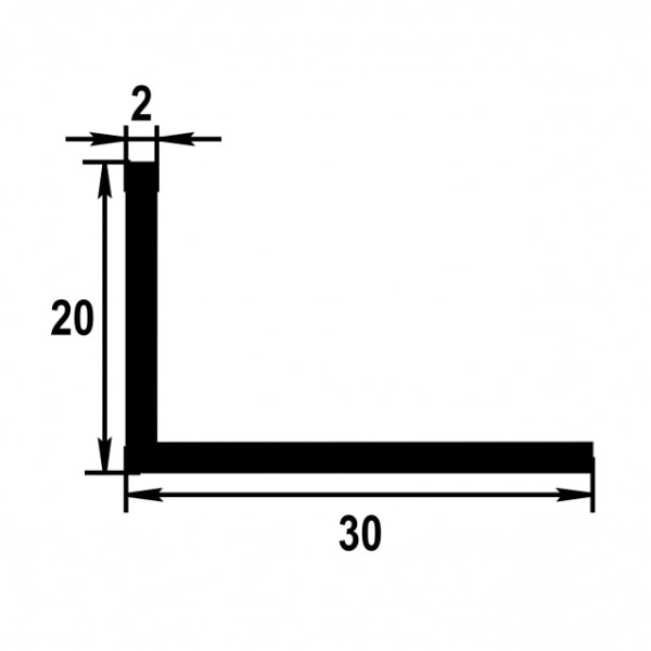 Уголок разнополочный 30*20 мм Уп 11.2000.504л Бронза. Цена за 5 штук.