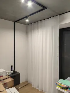 Карниз Шина черный комплект 2-х ряд ПВХ Волшебная палочка 1,6м