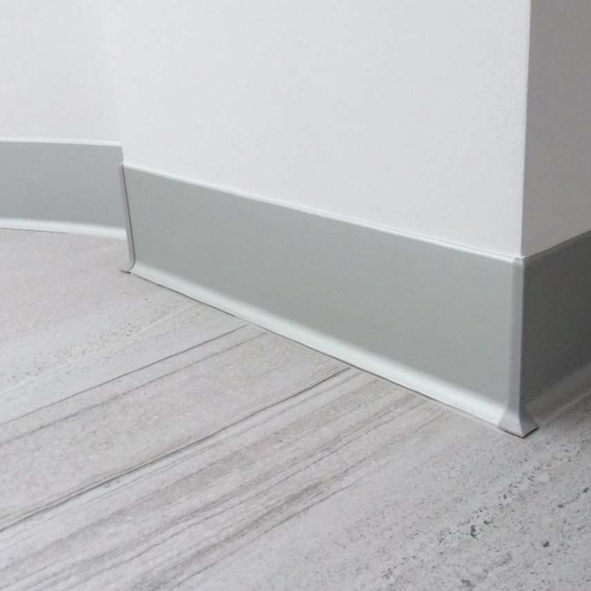 Плинтус алюминиевый Волшебная палочка 40 мм 3,0 м Серебро матовое