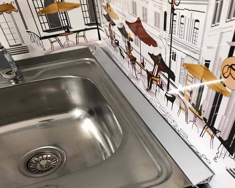 Плинтус для столешницы Алюминий 28*28мм 3,05м Серебро вогнутый