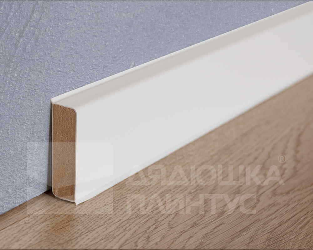 Плинтус ХДФ Dollken Cubu Flex Life 40мм х 11/13мм х 2,5 м 1013 (5012) Белый