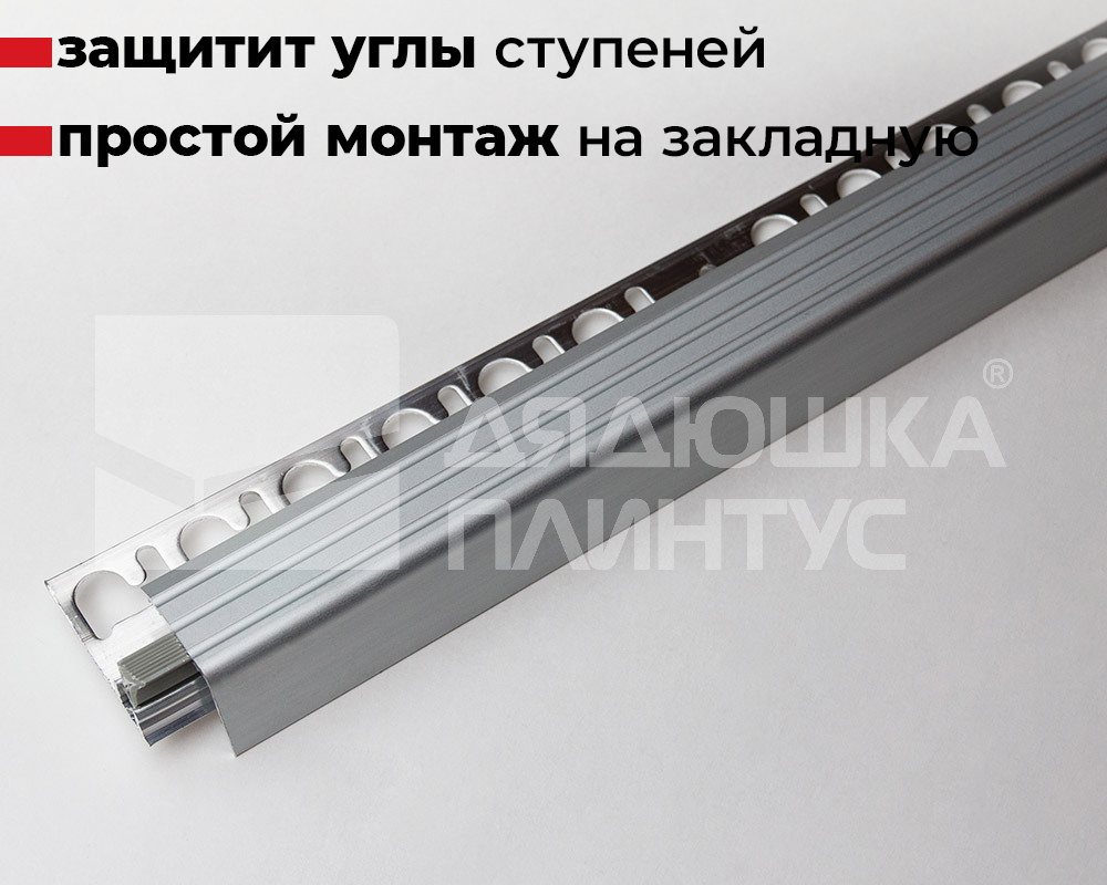 Алюминиевый составной порог Progress 10/12*25мм Алюминий анод. PINYCAA 09