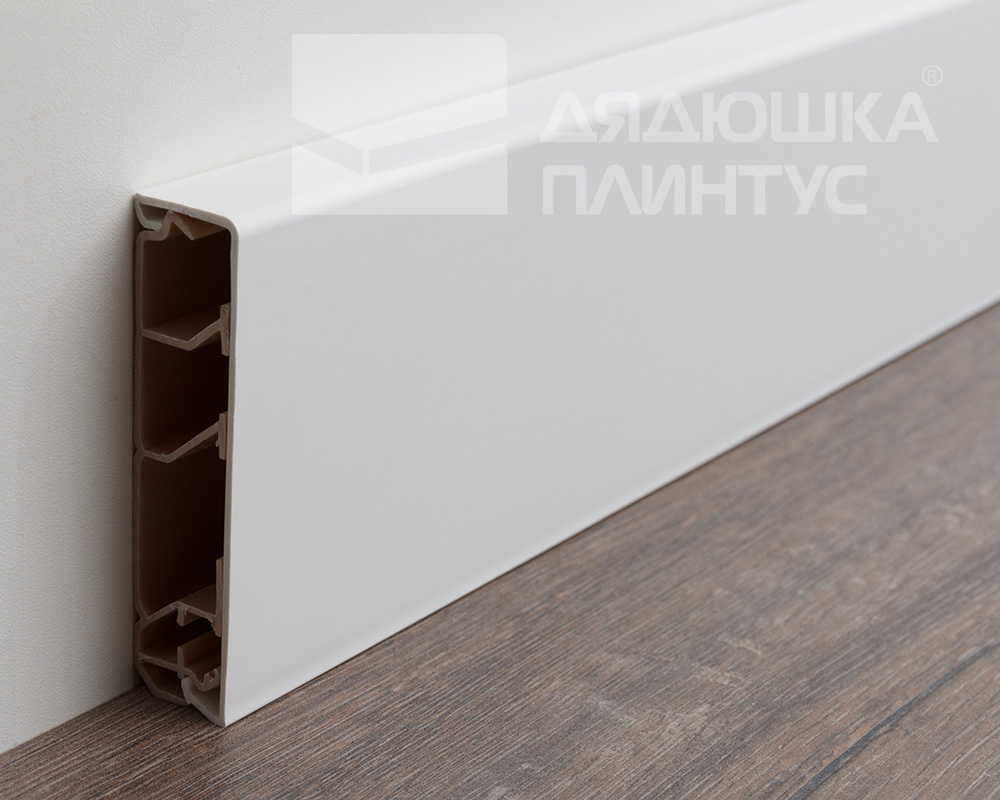 Крышка плинтусного кабельного канала GraceElectro, 20x80 мм, 2м. Белый