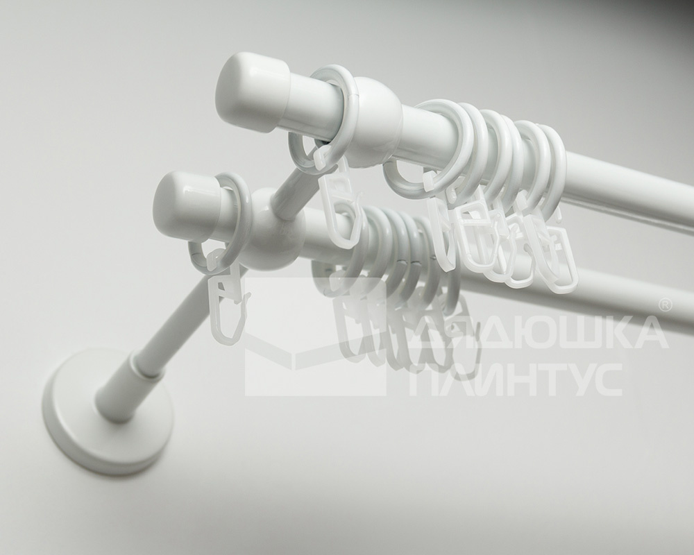 Карниз двухрядный кованый УЮТ d25мм 2,8м Белый