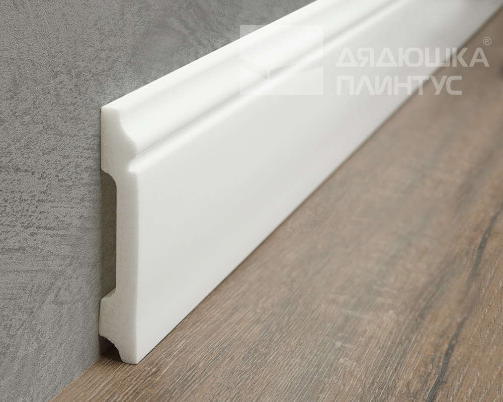 Плинтус из полистирола высокой плотности Волшебная палочка MSPOL 202 80*12*2000 мм Белый под покраску