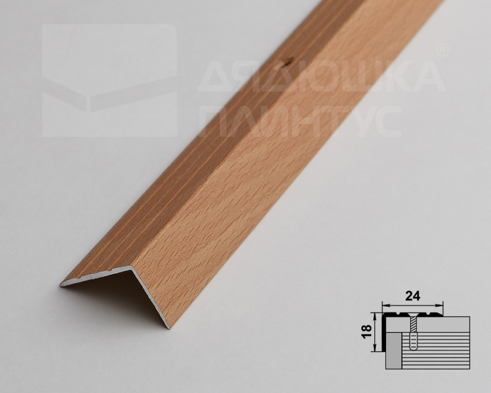 Порог угловой ПУ 03.900.083н Бук натуральный