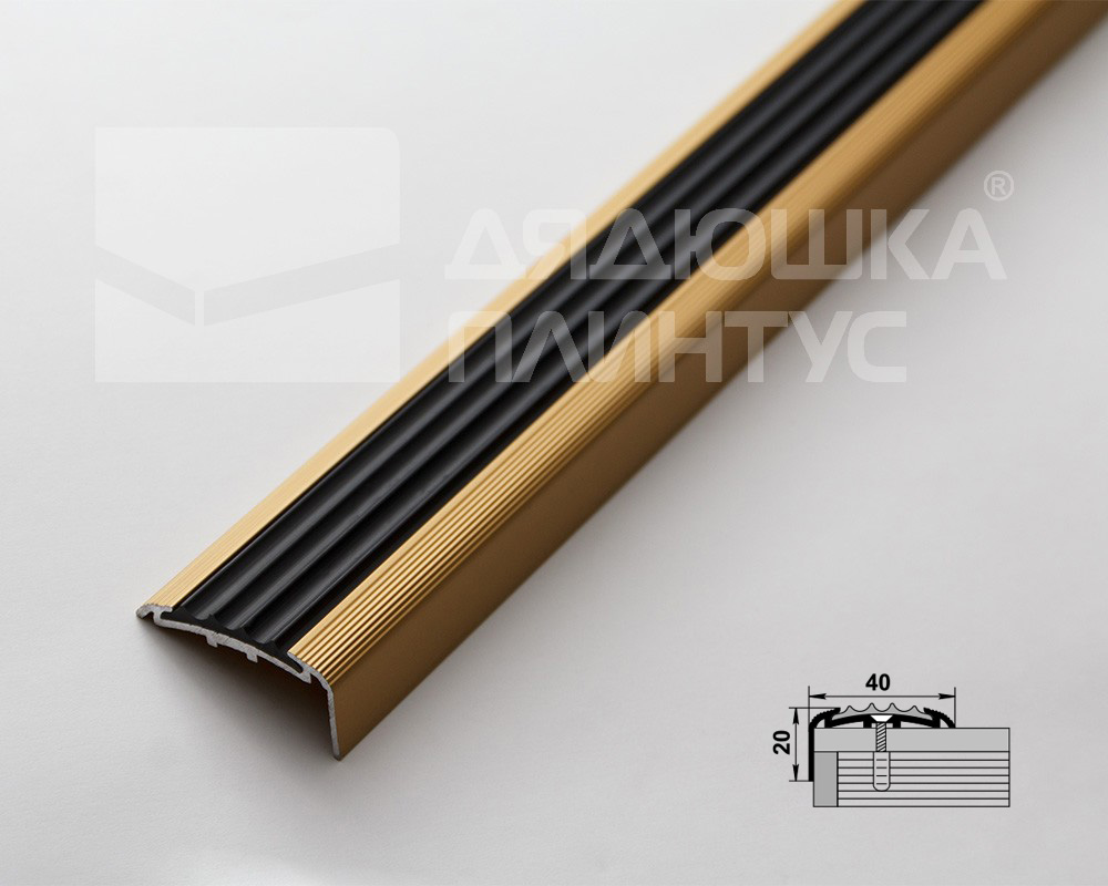 Порог угловой ПУ 71.900.02л Золото