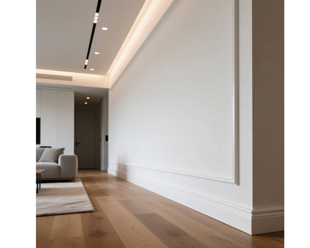 Плинтус из полистирола высокой плотности NMC Wallstyl FL2 Белый