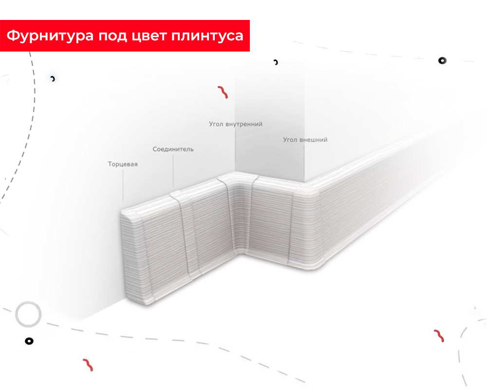 Плинтус ПВХ со съемной панелью Идеал Деконика 85 мм 002 Светло-серый