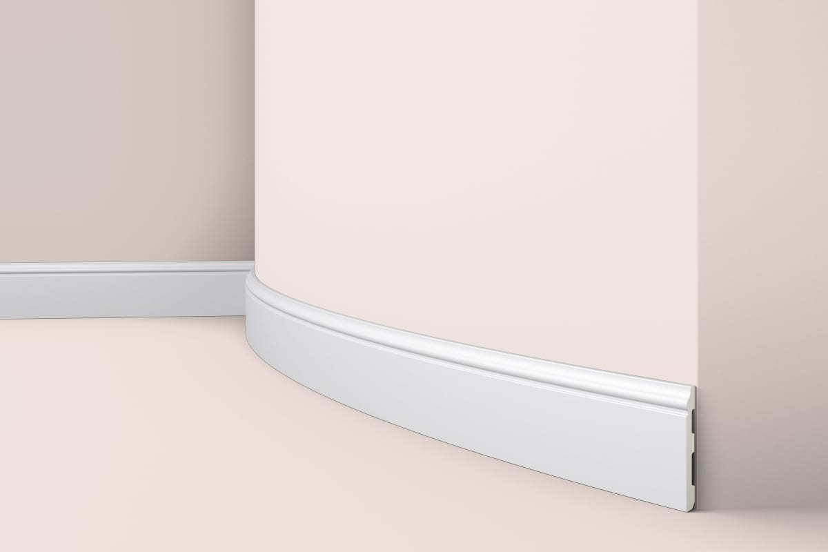 Плинтус из полистирола высокой плотности Волшебная Палочка 80*12*2000. MSPOL 102 Белый под покраску