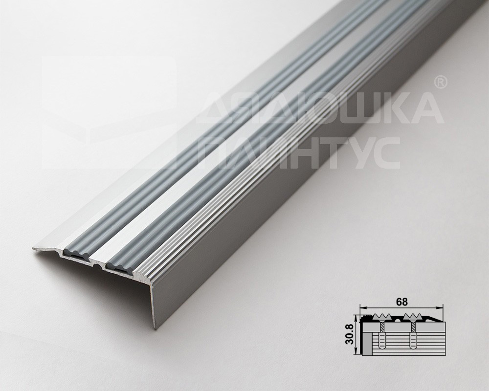 Порог угловой ПУ 07.2700.201л Серебро