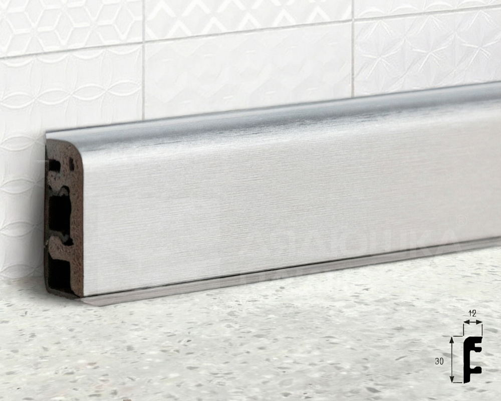 Кухонный плинтус Thermoplast AP630-1201 Серебро матовое