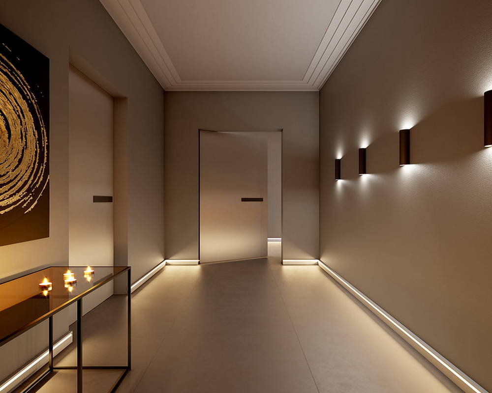 Плинтус из полистирола высокой плотности HI WOOD под подсветку LB98 98,0мм х 19,5мм х 2,0м.