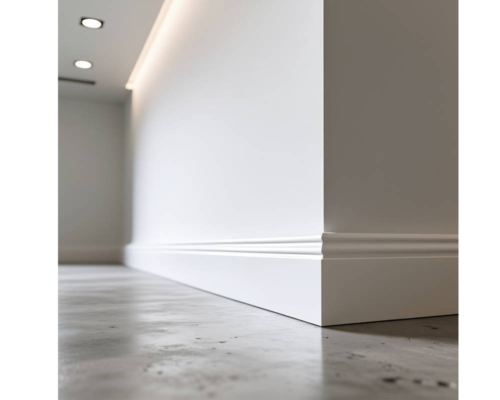 Плинтус из полистирола высокой плотности Волшебная палочка MSPOL 107 80*14*2000 Белый под покраску