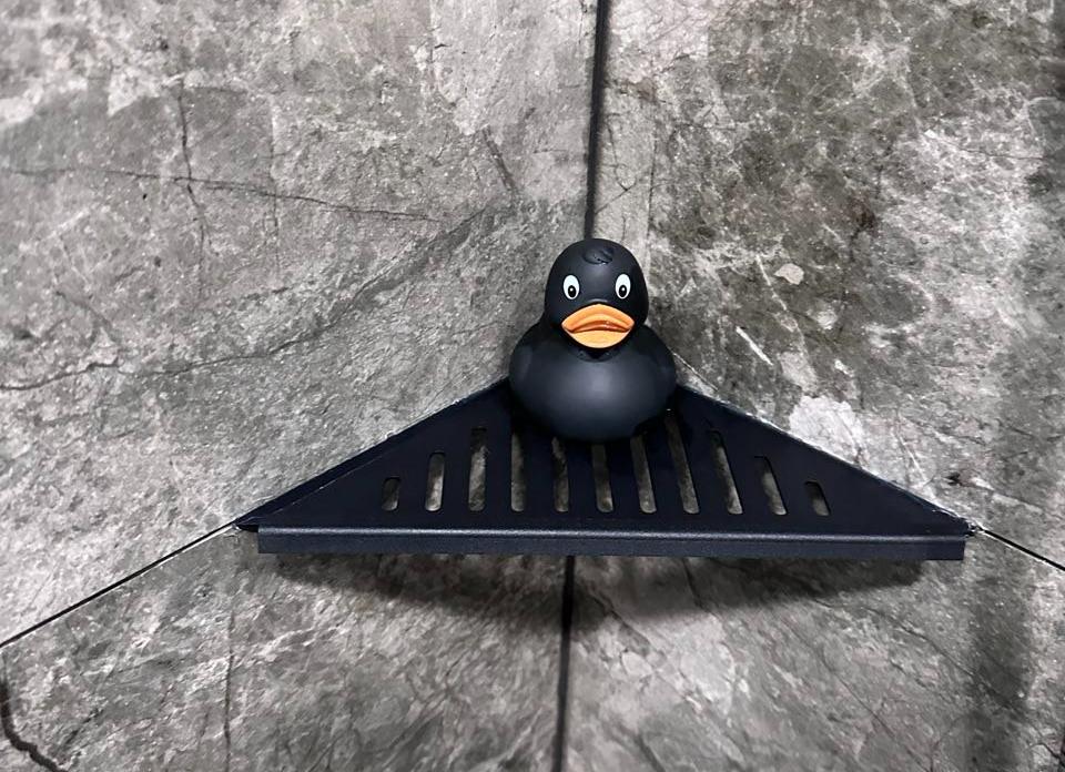 Полка для душа нержавеющая сталь "Дядюшка Плинтус" 50*160*270. RAL 9018