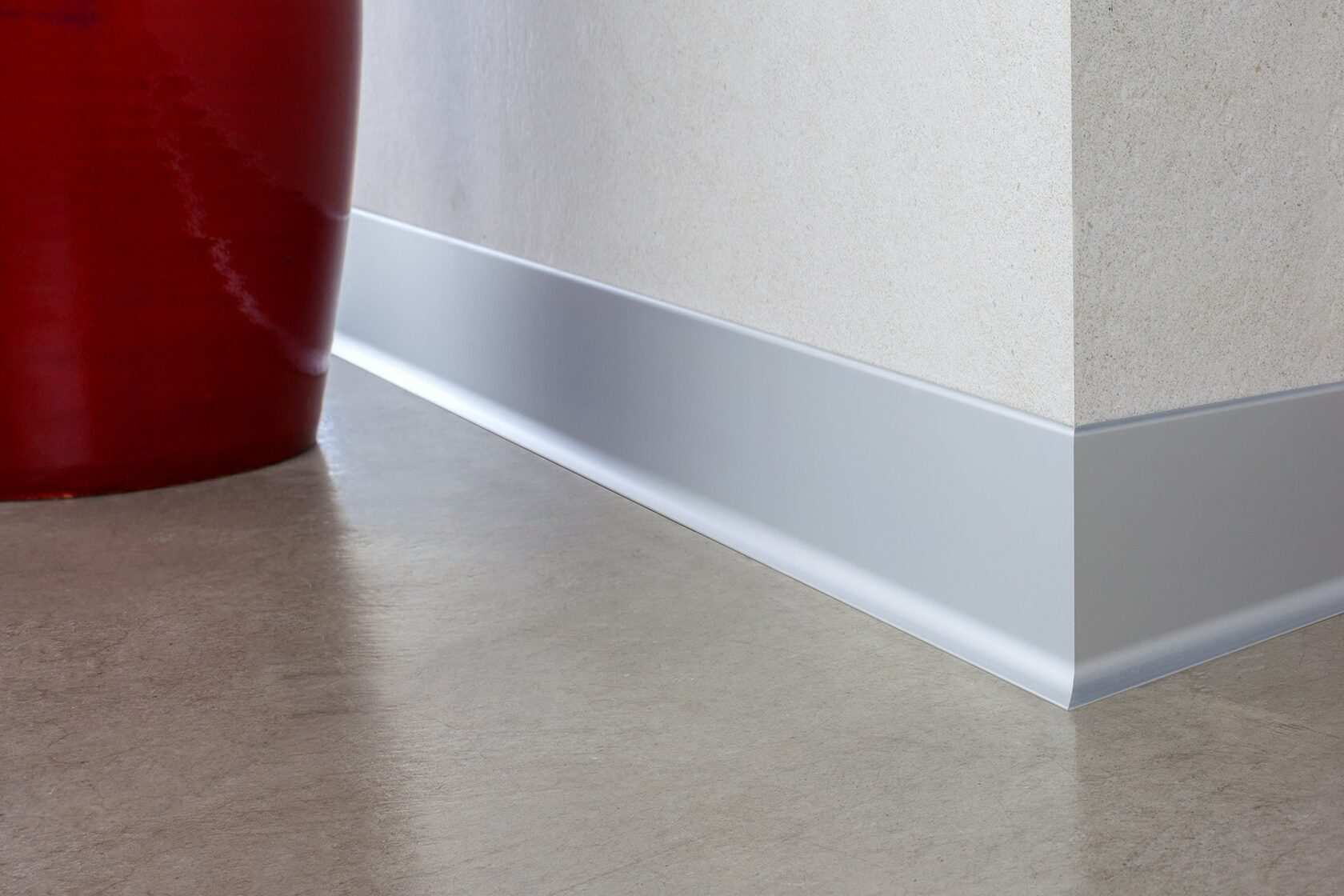 Плинтус алюминиевый 60 мм ПЛ-60 серебро/мат муар 3м.