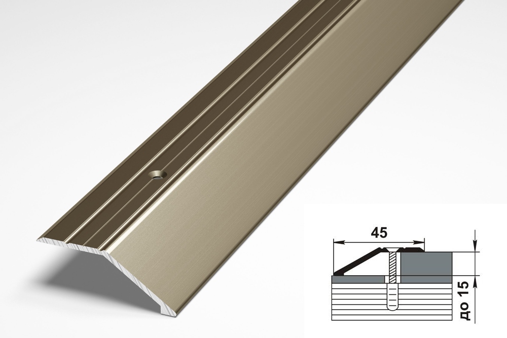 Порог разноуровневый ПР 04.900.04л Бронза