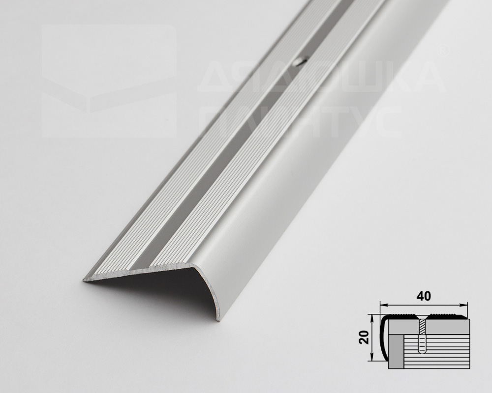 Порог угловой ПУ 06.2700.201л Серебро