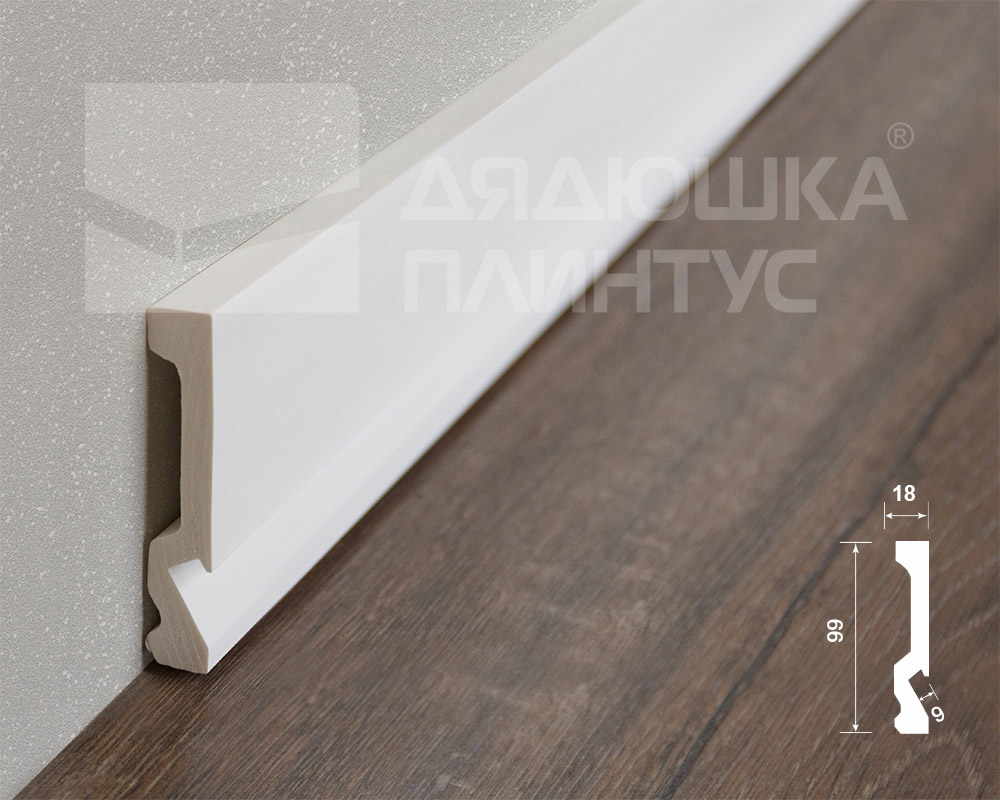 Плинтус из полистирола высокой плотности HI WOOD под подсветку LB99 99,0мм х 16,5мм х 2,0м.