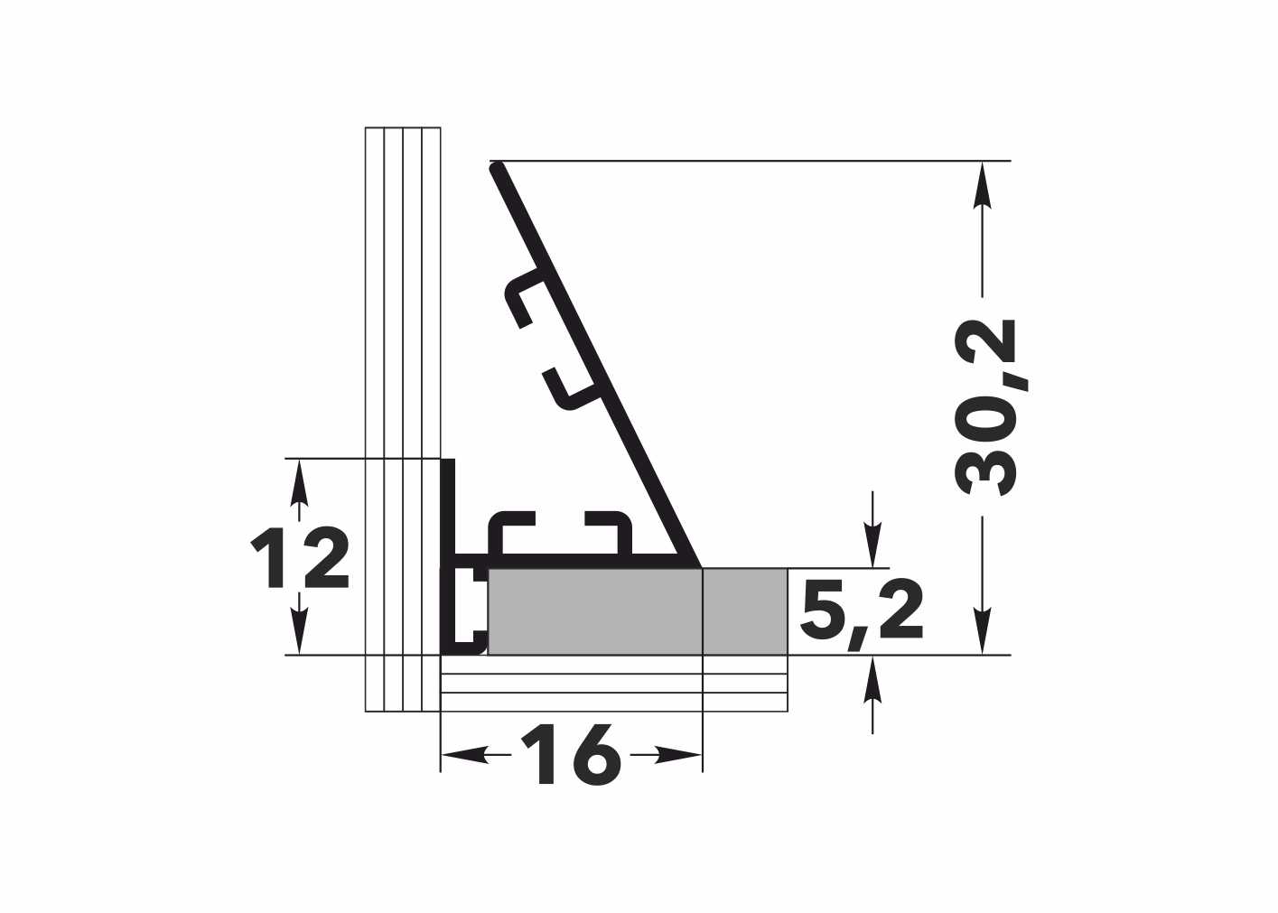Антиплинтус алюминиевый под светодиодную ленту Апл 03.2700.01л Анод серебро