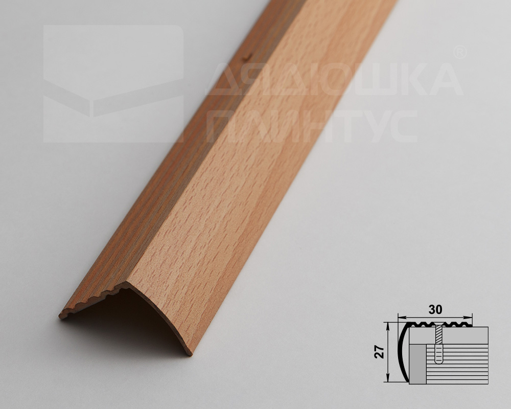 Порог угловой ПУ 04.1800.083н Бук натуральный