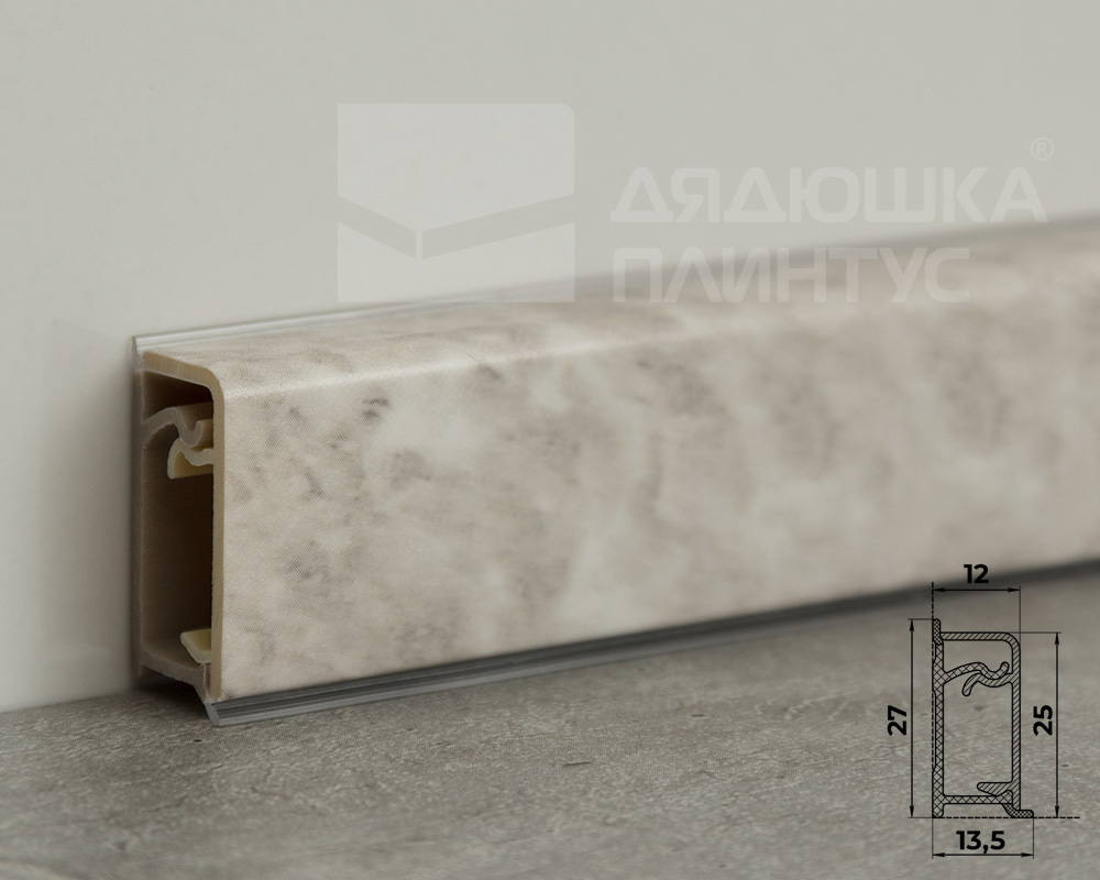 Плинтус для столешниц прямоугольный ПВХ Волшебная палочка 25*12мм 3м 3062 Опал светлый