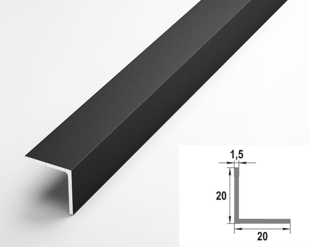 Угол декоративный 20х20 Уп 06-27.2700.515 Черный