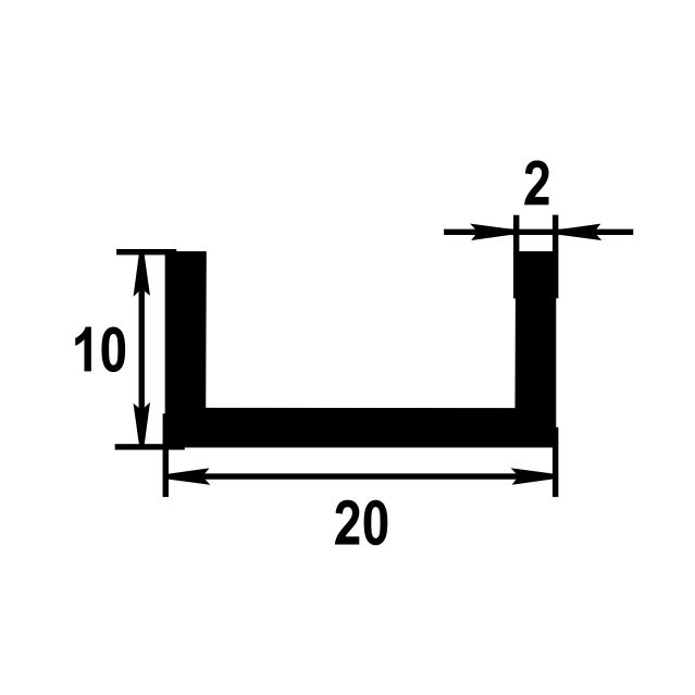 Швеллер 10*20*10 мм Шв 04.2000.502л Золото. Цена за 5 штук.