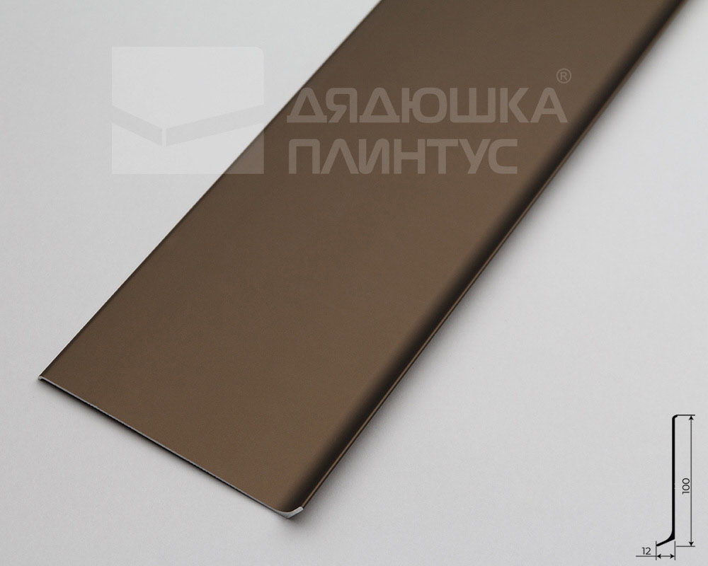 Плинтус алюминиевый Волшебная Палочка 100мм 3,0м Шампань матовая