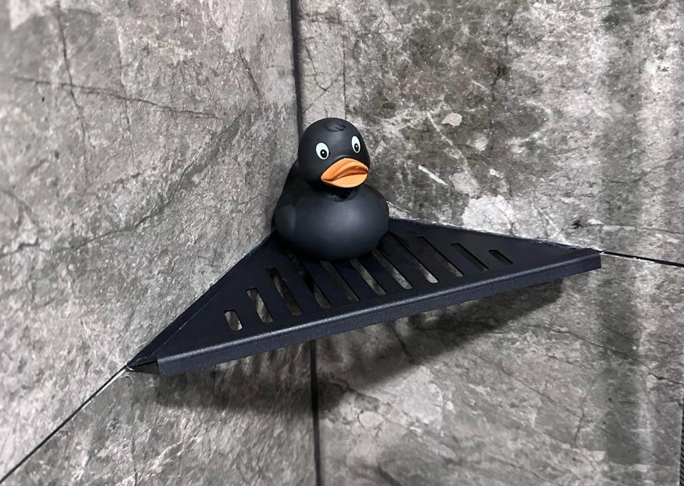 Полка для душа нержавеющая сталь "Дядюшка Плинтус" 50*160*270. RAL 7011