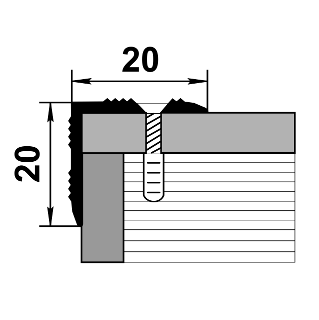 Порог угловой ПУ 05.1800.052 0,9 м Ель дымчатая. Цена за 6 штук