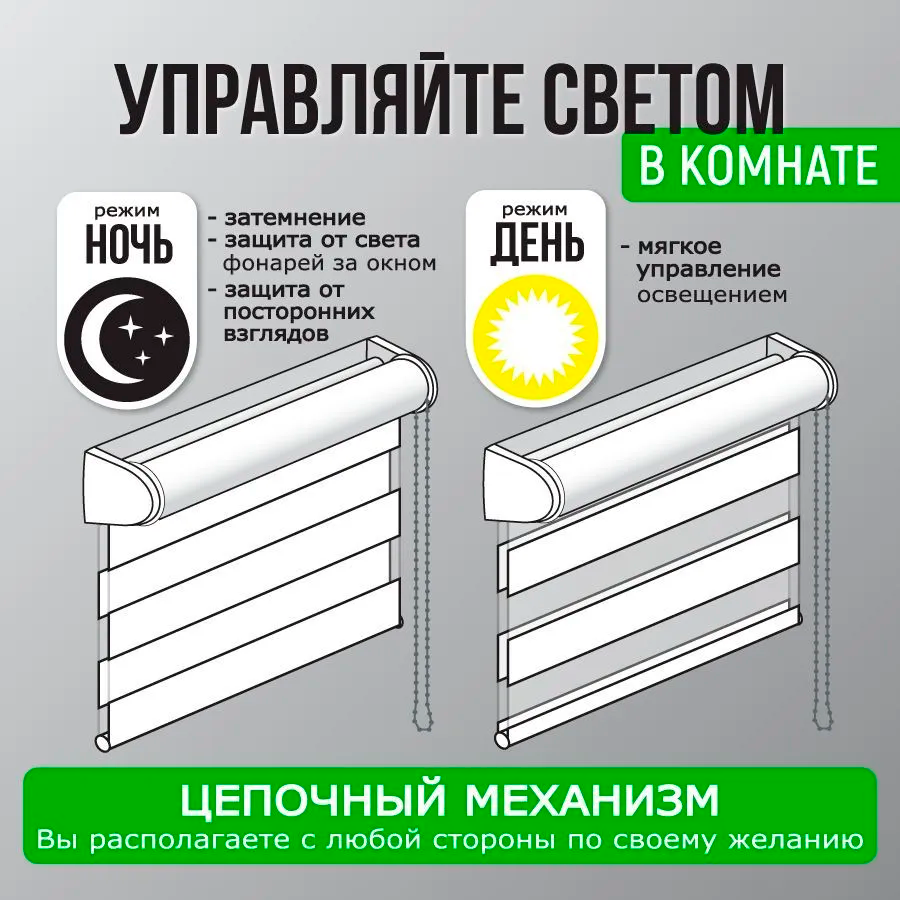 Роллета день/ночь КАНЗАС УЮТ 72*160 Белый