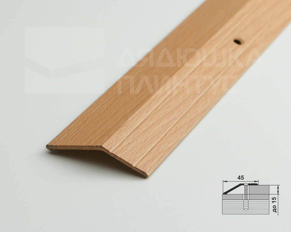 Порог разноуровневый ПР 04.1800.083н Бук натуральный