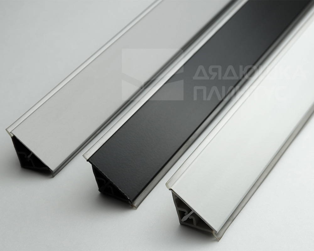 Плинтус для столешниц прямоугольный Алюминий 25*10мм 3,05м. Черный