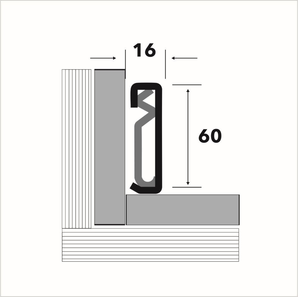 Плинтус из нержавеющей стали Пл 60-1НС.2700.001