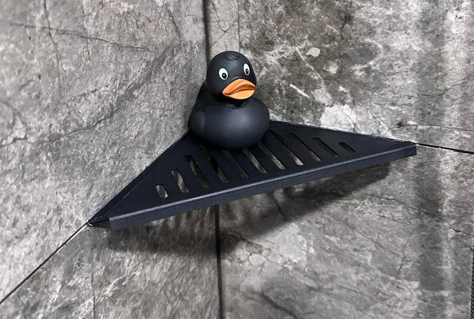 Полка для душа нержавеющая сталь "Дядюшка Плинтус" 50*160*270. Сатин