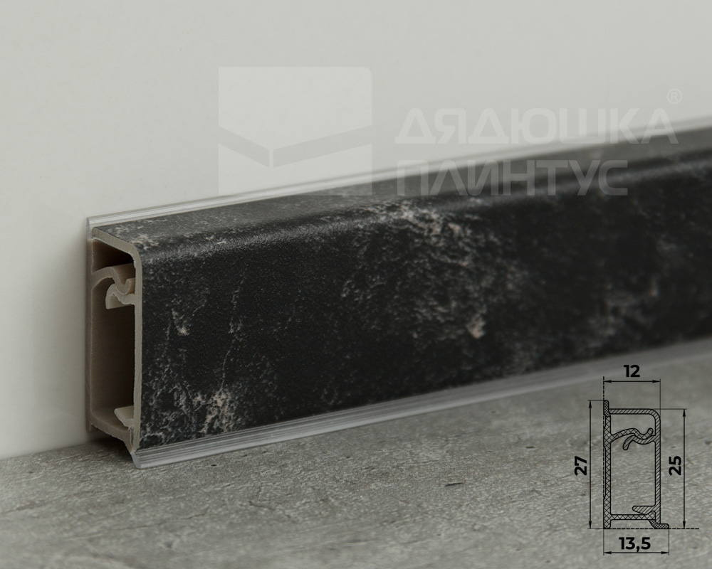Плинтус для столешниц прямоугольный ПВХ Волшебная палочка 25*12мм 3м 4046 Кастилло темный