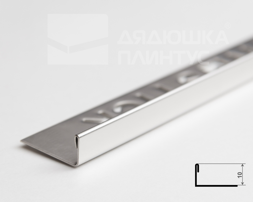 Профиль для внешнего угла 10мм 2,7м нержавеющая сталь MSPK 01-10NSP.2700.001