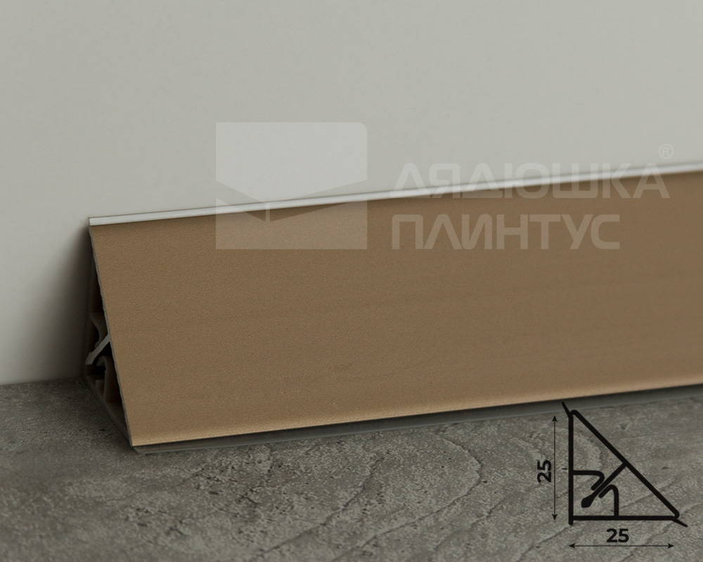 Плинтус для столешниц гладкий Алюминий Волшебная палочка 30*30 3,05м Бронза