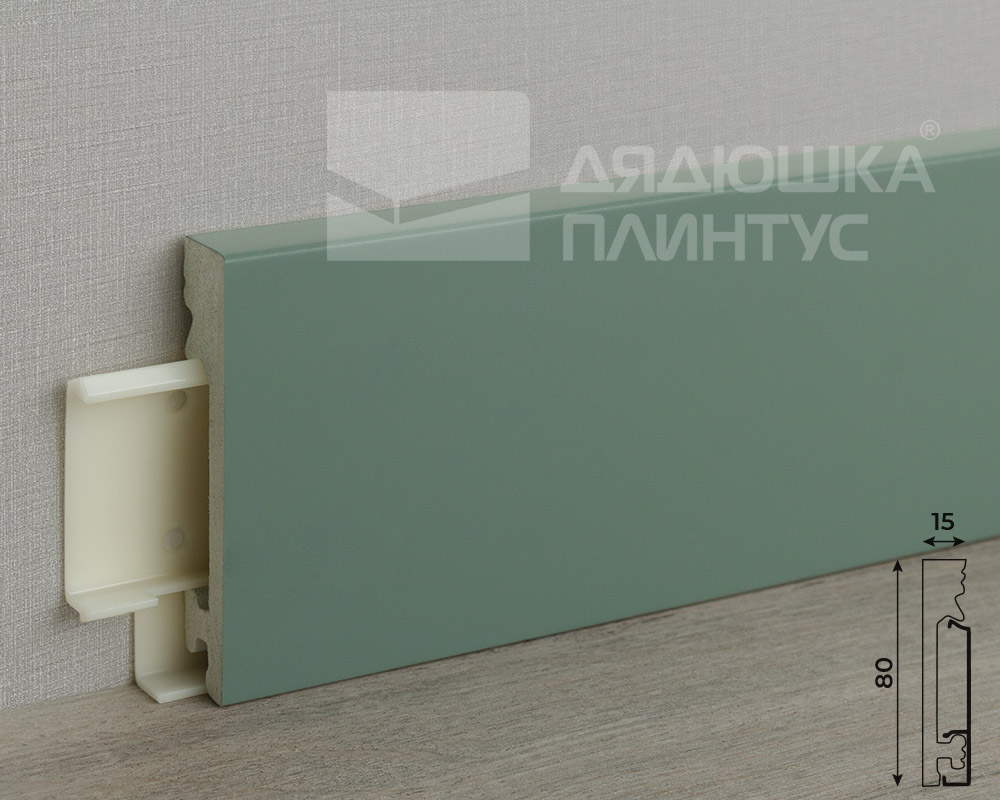 Плинтус из полистирола высокой плотности Волшебная Палочка. Окрашенная. 80мм 2м. RAL 7036