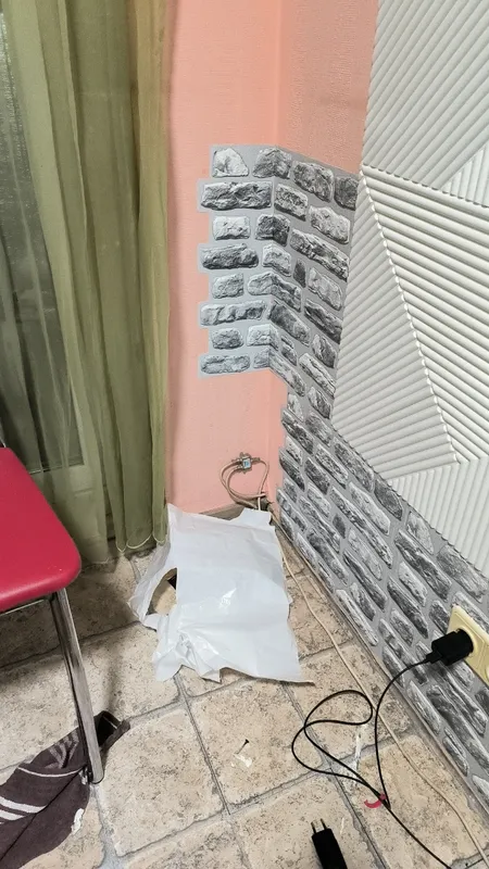 Панель ПВХ самоклеющаяся 473*470 мм 15шт/уп. Мергель известковый. Цена указана за 3,3 м²