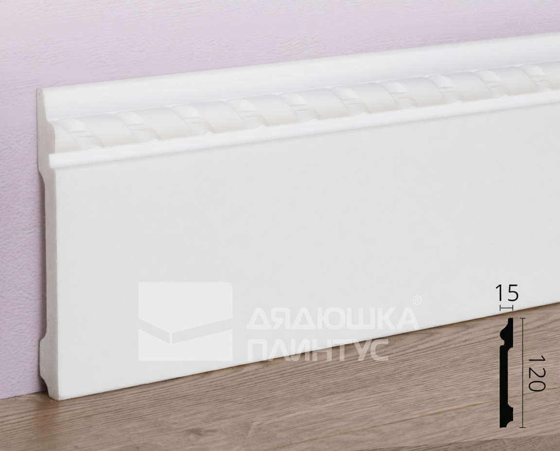 Плинтус из полистирола высокой плотности NMC Wallstyl FO2 Белый