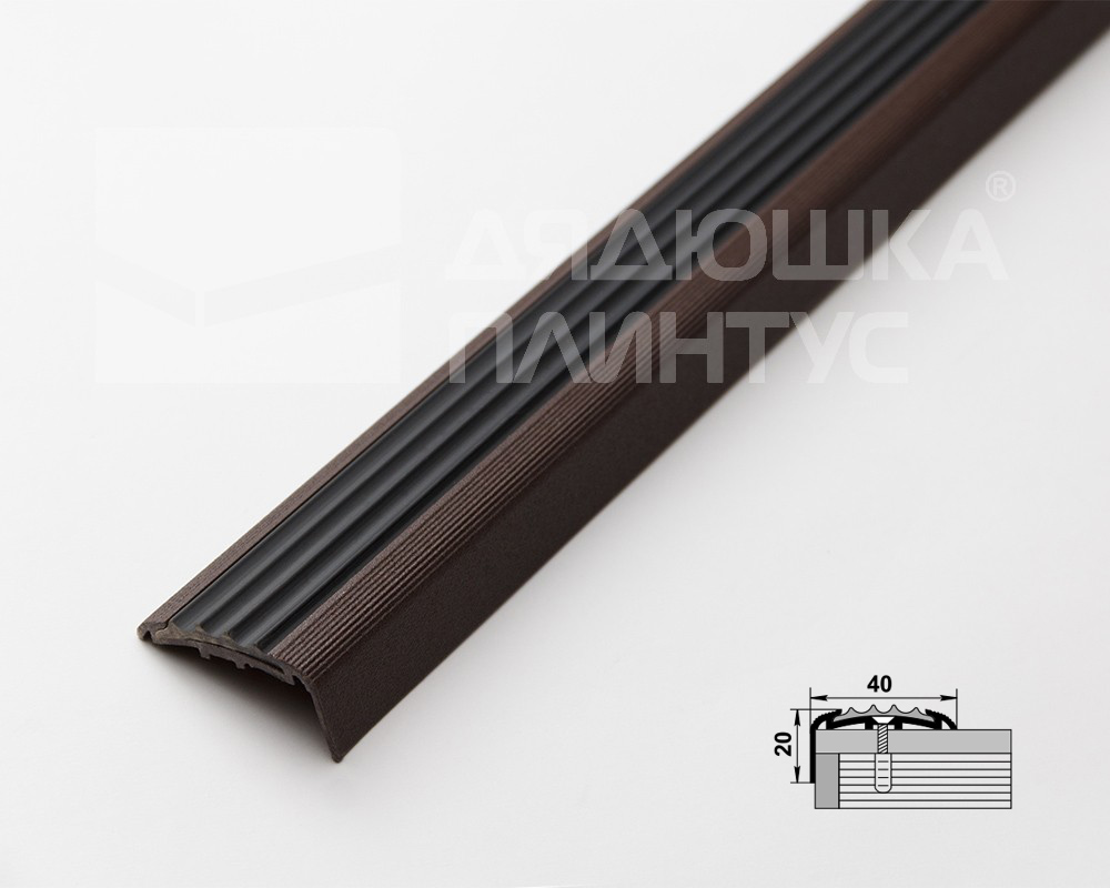 Порог угловой ПУ 71.900.03 Шоколад
