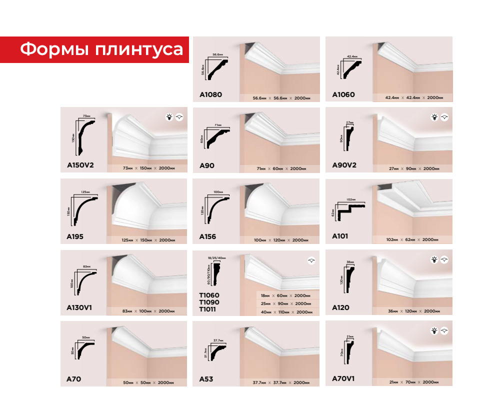 Карниз из полистирола высокой плотности HI WOOD L1902 120мм х 35мм х 2,0м.