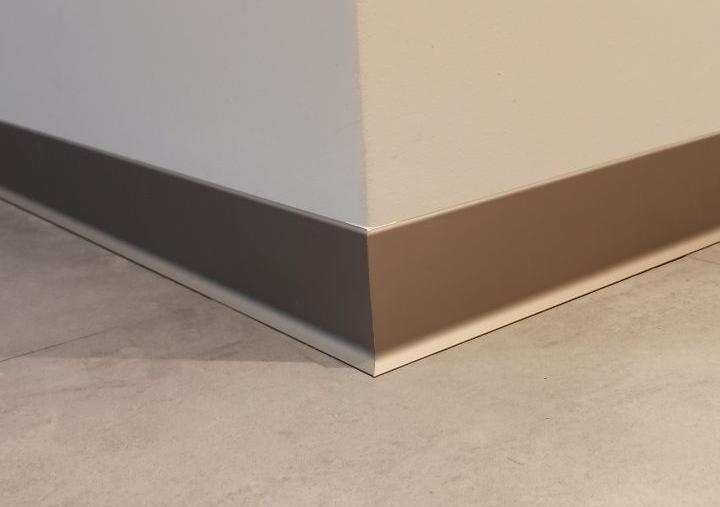 Плинтус алюминиевый Волшебная Палочка 100мм 3,0м Шампань матовая