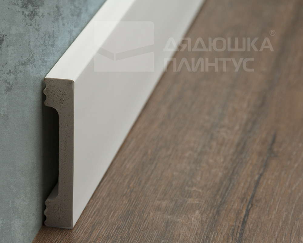 Плинтус полистирол высокой плотности Волшебная Палочка MSPOL 123 80*11*2000 Белый под покраску