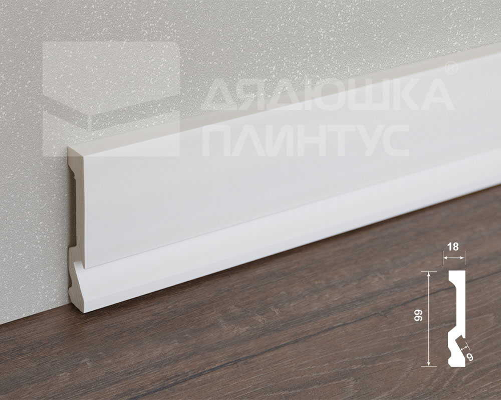 Плинтус из полистирола высокой плотности HI WOOD под подсветку LB99 99,0мм х 16,5мм х 2,0м.